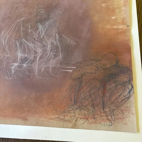 Signed 1987 MARIA SCOTTI: STUDY WITH THREE WOMEN Pastel / Graphite On Paper